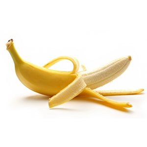 Banana peeled from the bottom
