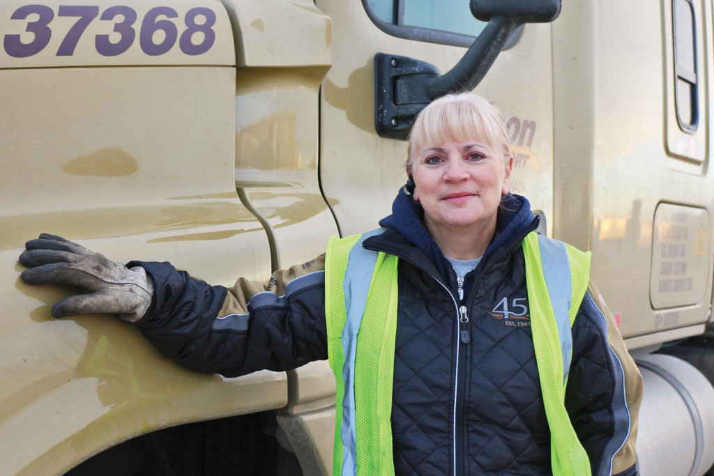 Female Professional Driver Bison Transport