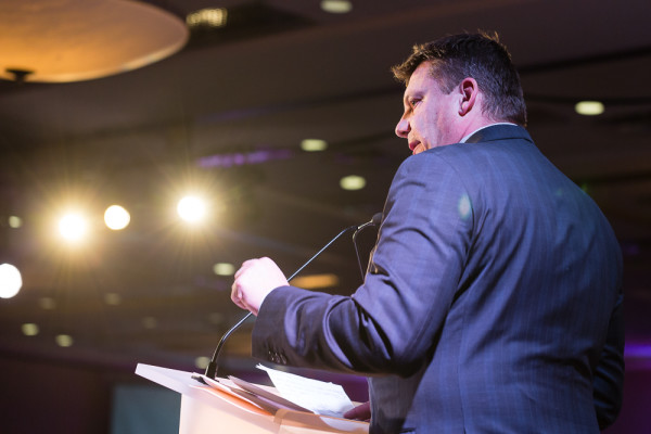 President and COO, Rob Penner, addresses the company at Bison's Annual Awards Dinner.