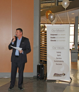 Bison President and COO, Rob Penner, officially announces our new Mission and Core Values.
