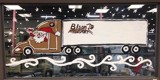 Bison Christmas truck animation