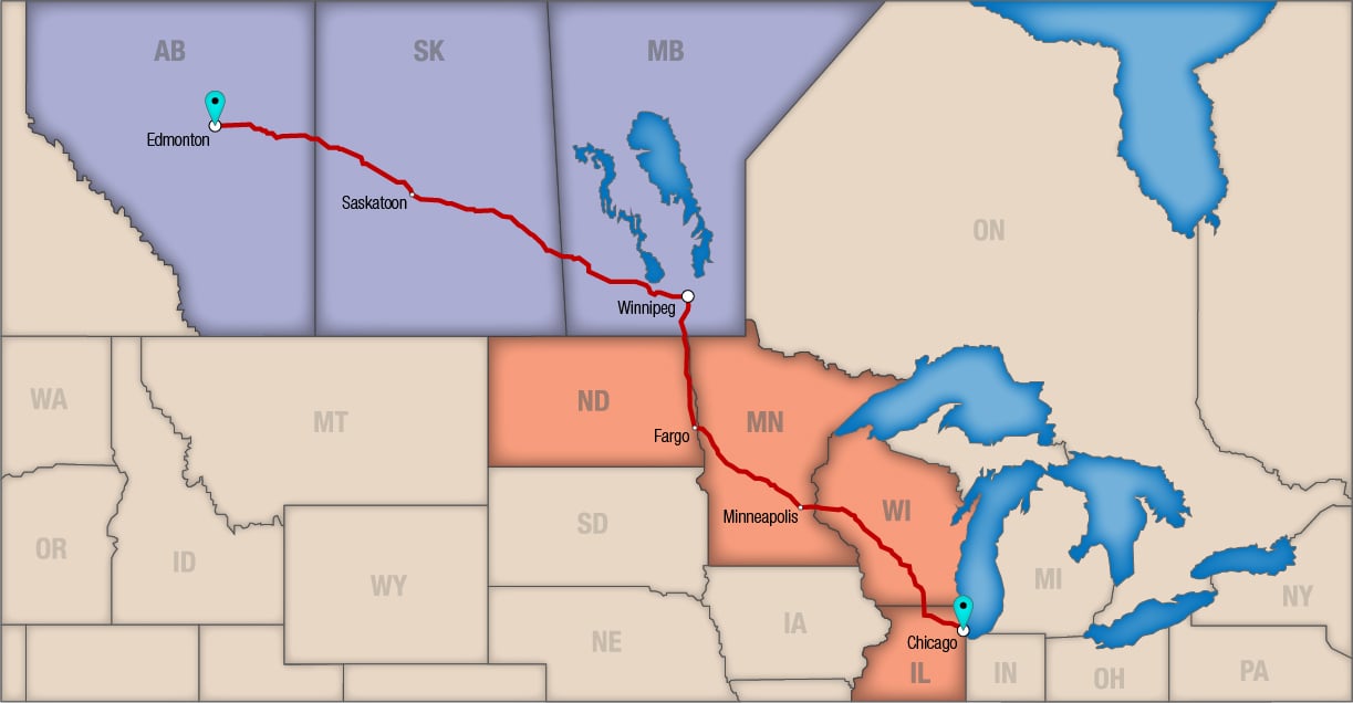 Truck route map