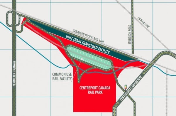 A map of the CentrePort Railpark.